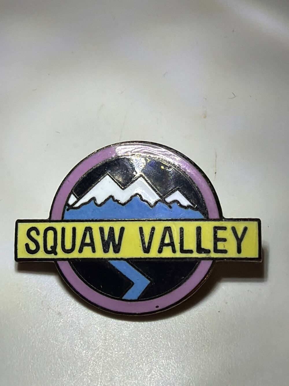 Vintage Squaw Valley Ski Resort Enamel Lapel Pin Prince Designs Taiwan